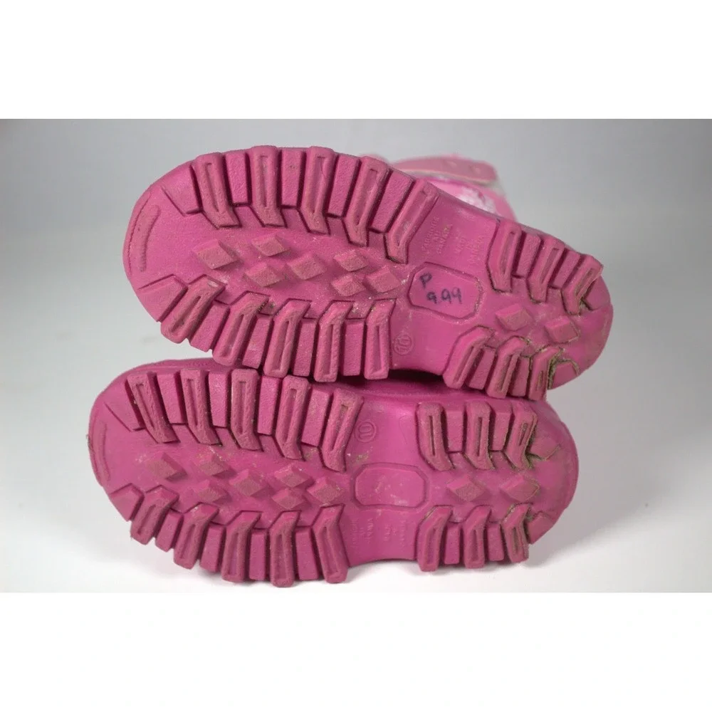 Tundra Teddy Girls US 10 Pink Snow Boots Snowflakes Print Winter Waterproof
